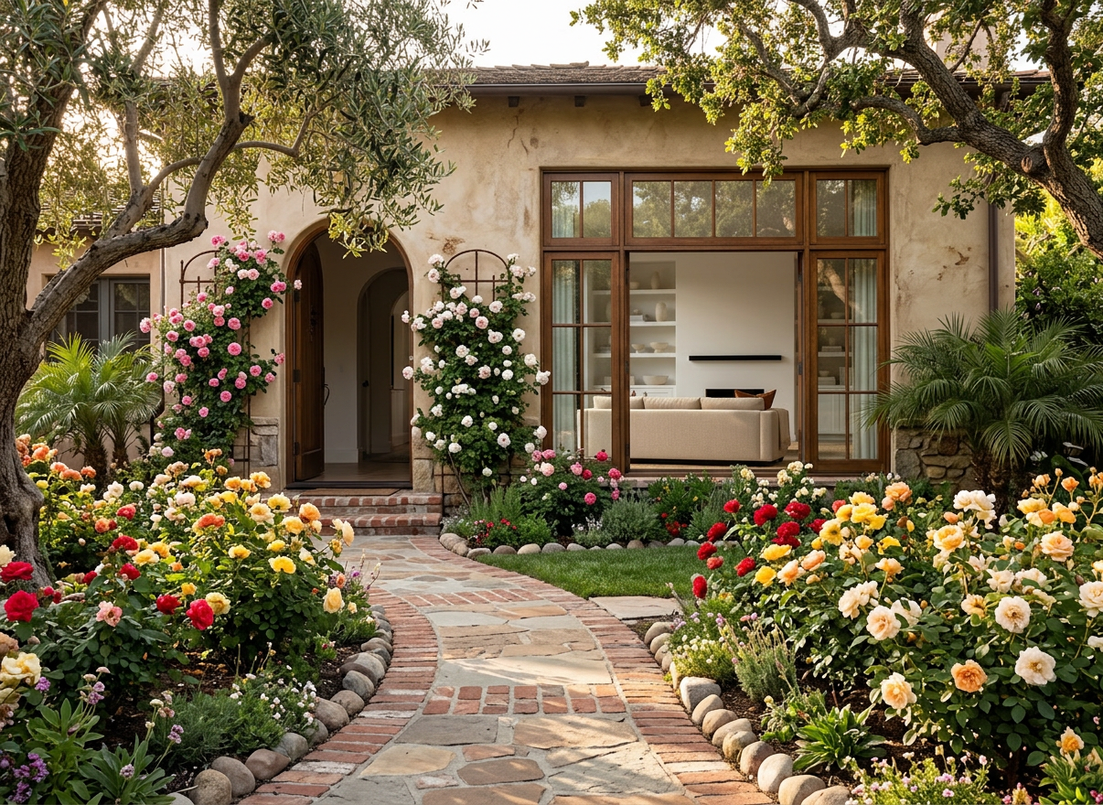 A sunlit California Transitional living room featuring a low, tailored oatmeal-linen sectional with clean lines, accented by cognac leather pillows and a sand-colored wool throw. The sofa faces a minimalist plaster fireplace with a slim black steel mantel, flanked by white oak built-ins styled with ceramics and stacked design books. Wide-plank natural oak floors run under a flatweave jute rug. Floor-to-ceiling black-framed glass doors open to a blurred hint of lush greenery outside. Soft late-afternoon natural light pours in, creating gentle highlights on the linen and subtle shadows along the cabinetry. Photographic realism, eye-level composition with a slight angle, sharp focus on the seating area and a softly softened background, capturing a calm, elevated yet welcoming mood suited for high-end interior design.
